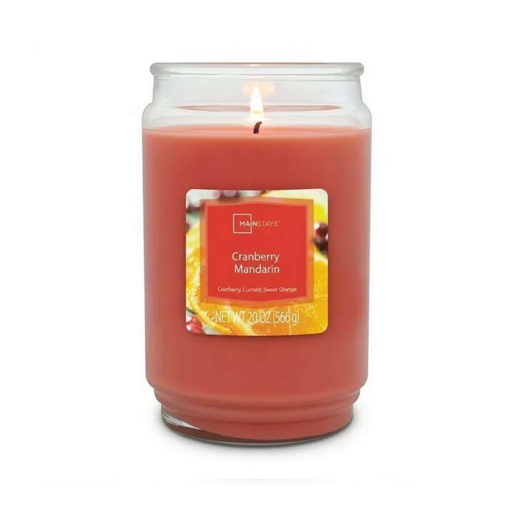 Home Fragrances - Cranberry Mandarin Scented Candle Glass Jar