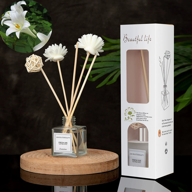 Home Fragrance Jasmine Diffuser - 50ml Home Aromatherapy Reed Diffuser Set