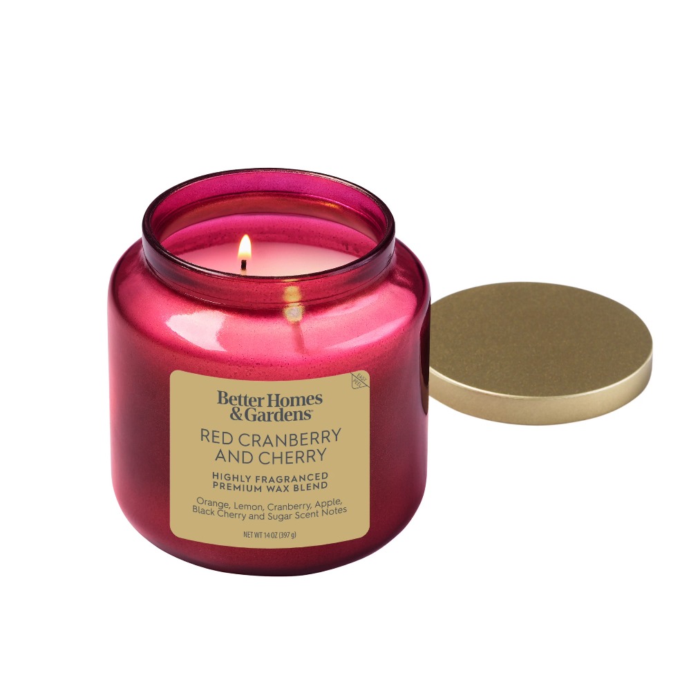 Red Glass Jar Candle with Gold - Home Fragrance Jar 评论和价格