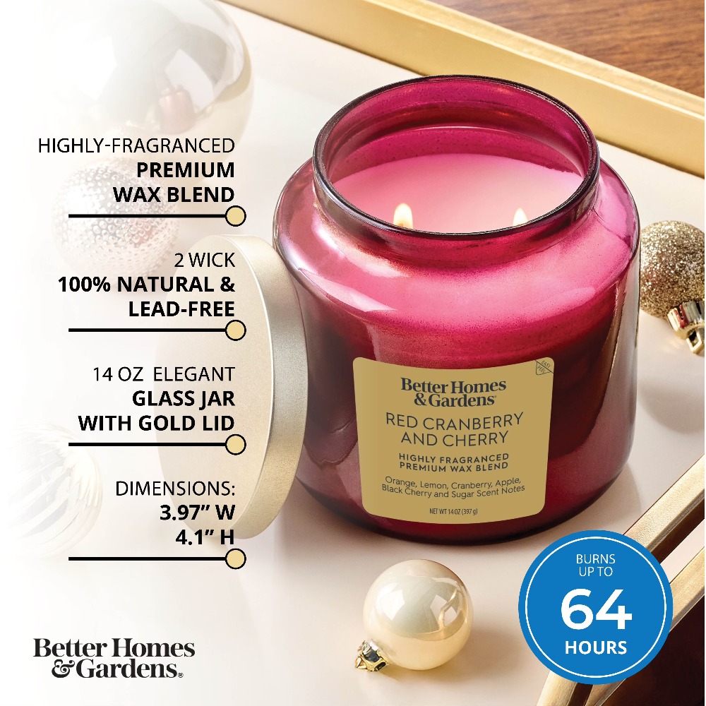 Red Glass Jar Candle with Gold - Home Fragrance Jar 评论和价格