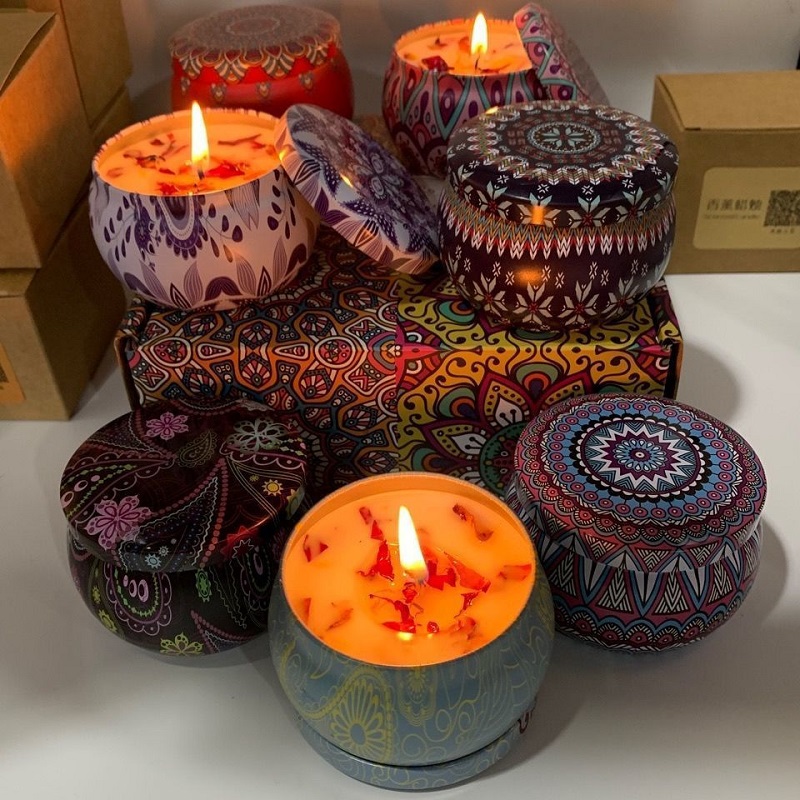 1/4PCS Vintage Scented Candles - Home Fragrance Jar 评论和价格